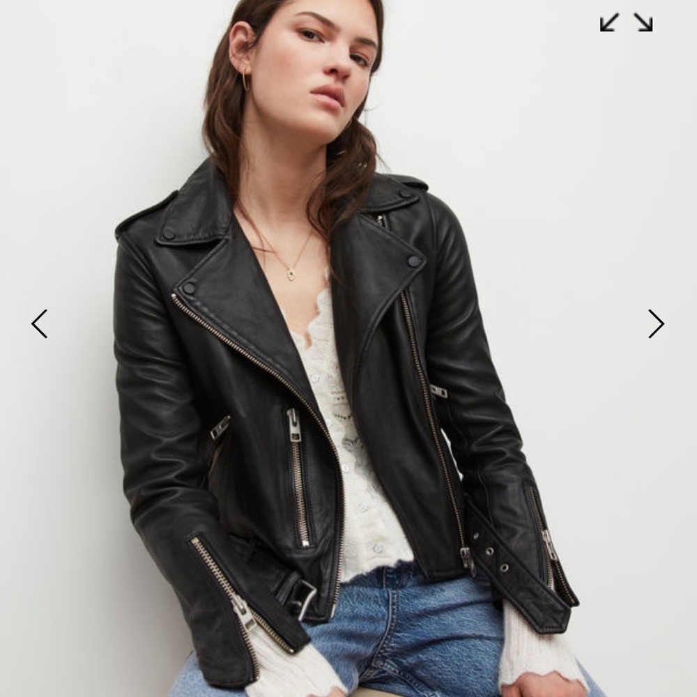 ALL SAINTS Balfern biker leather jacket size: 2 black barely worn